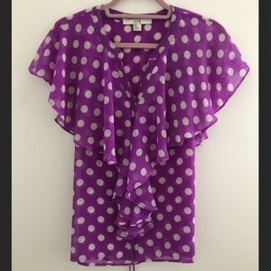 Forever 21 Polka Dot Flutter Top